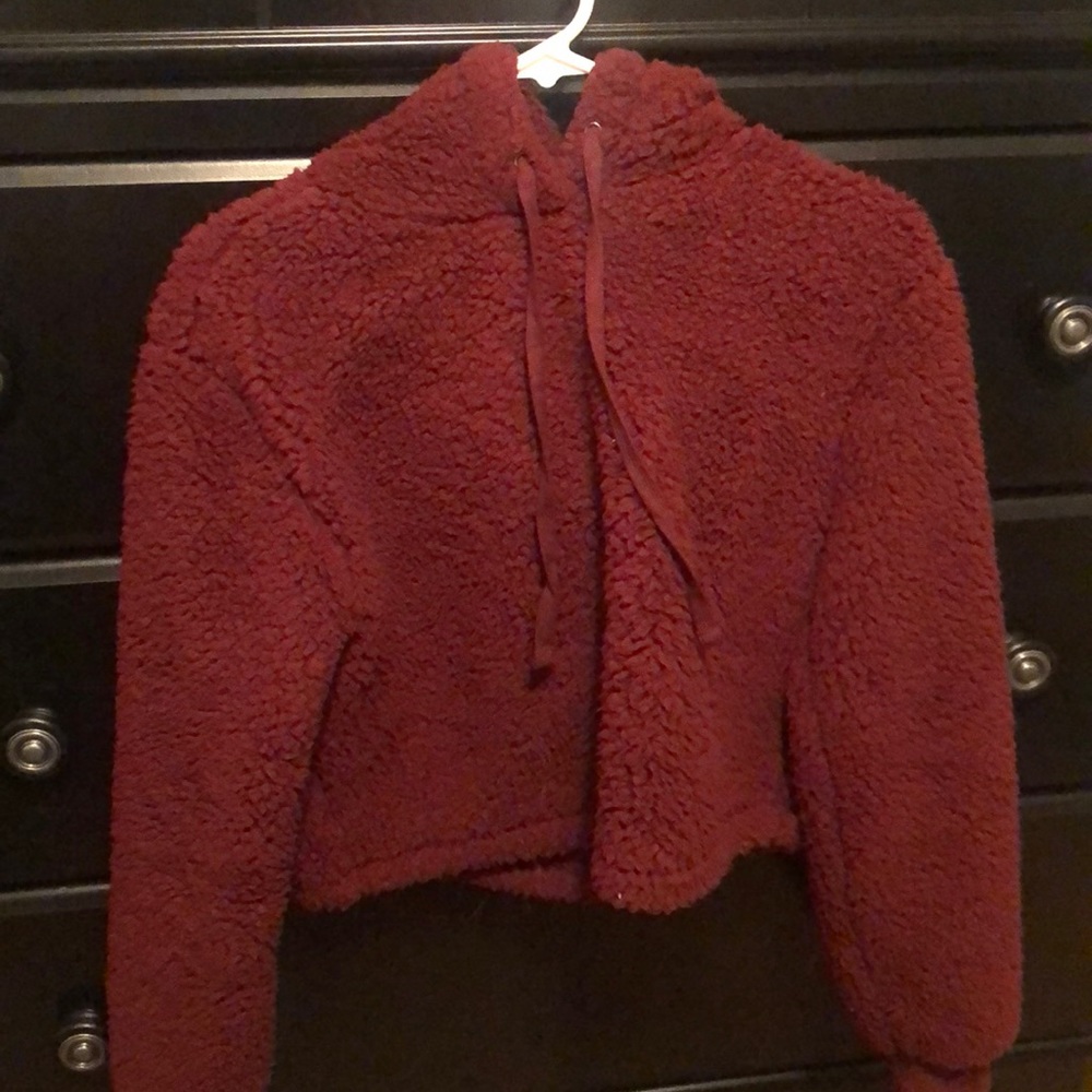 A fluffy cropped sweater